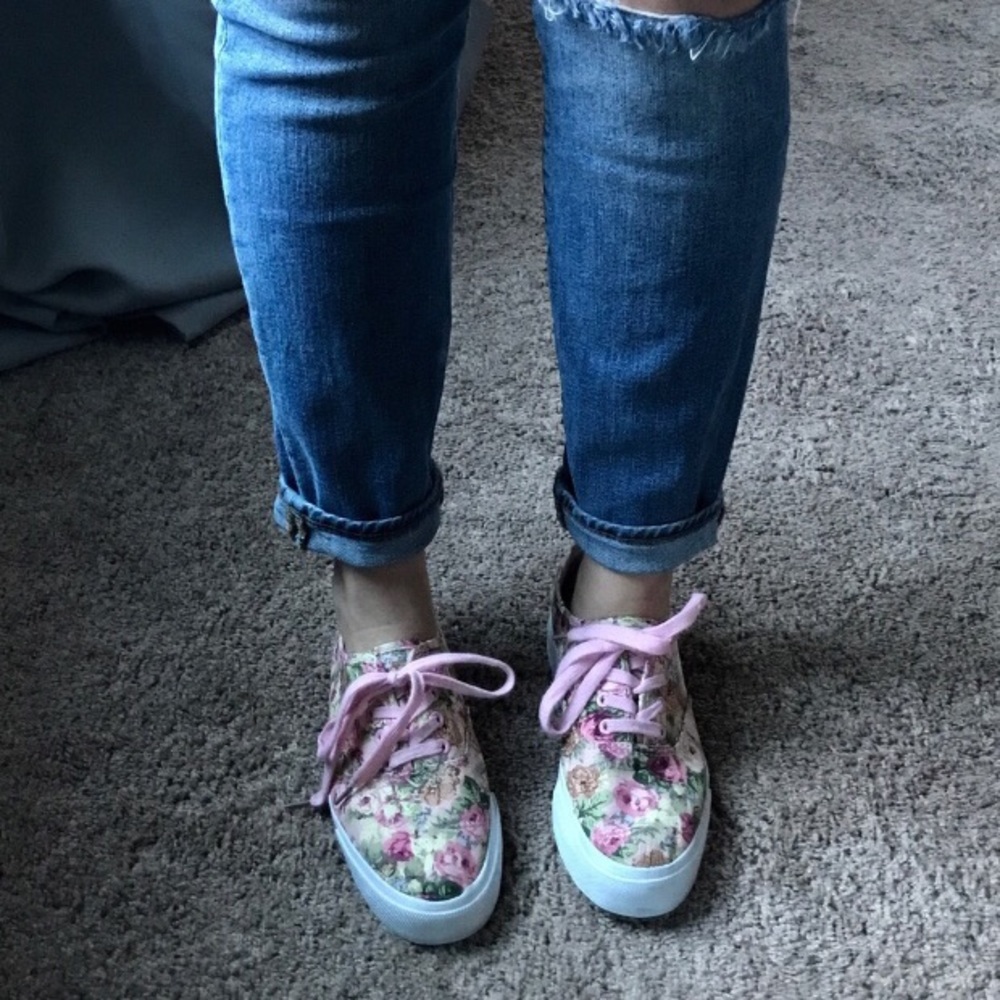 ASOS PARK LANE PUNK FLORAL PLATFORM SHOES.